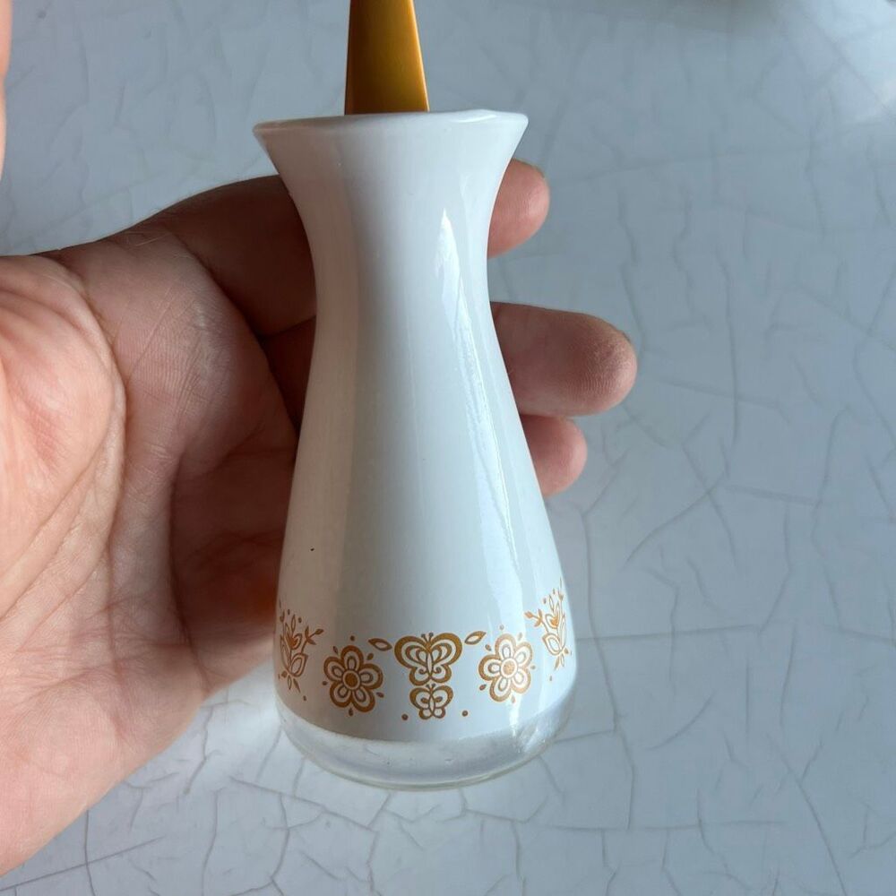 Vintage 1970s Pyrex Butterfly Gold Salt & Pepper Shaker  Glass Corelle
